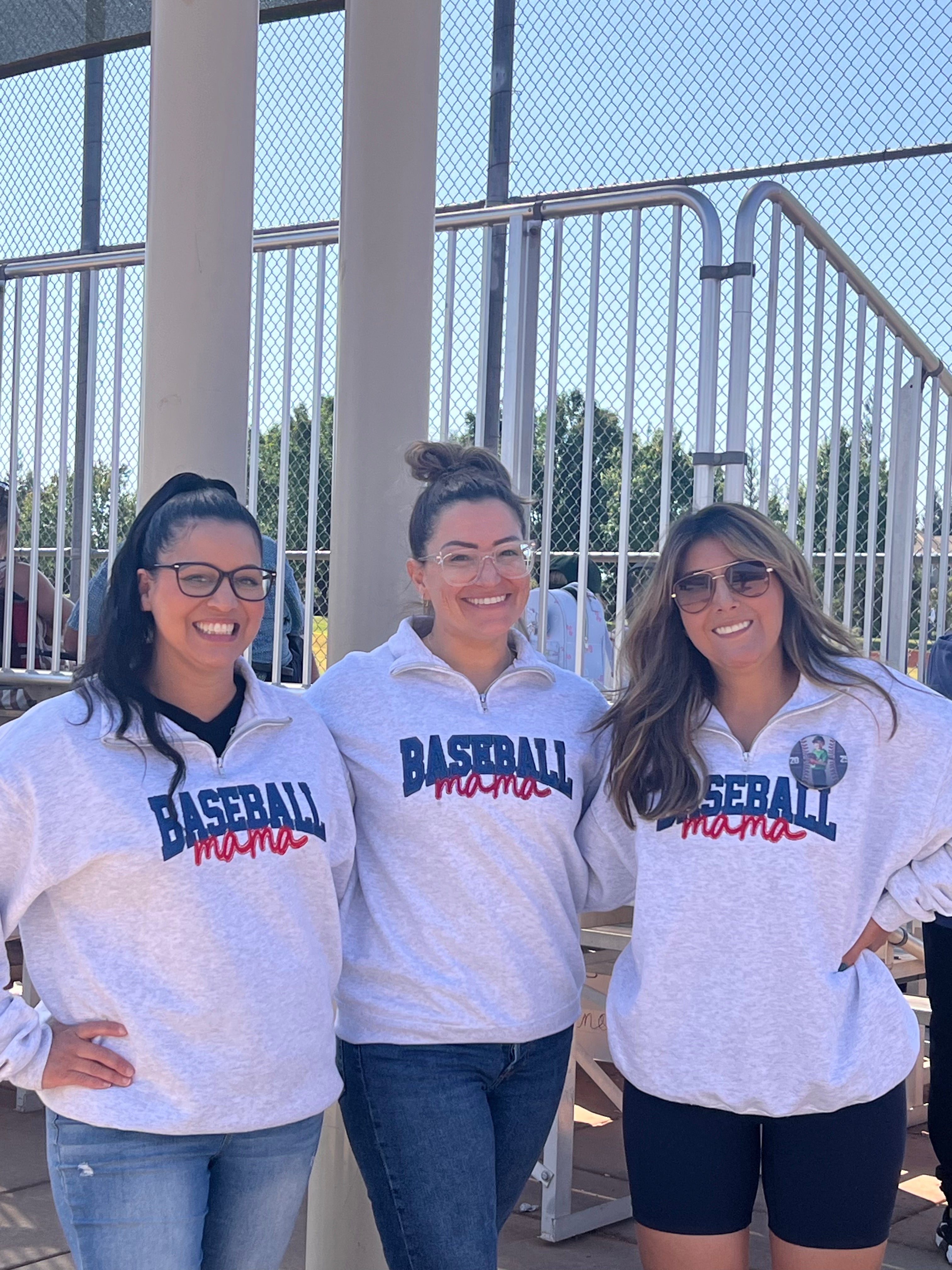 Baseball Mama Applique Embroidered Sweatshirt