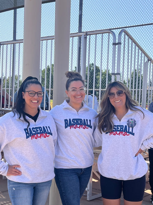 Baseball Mama Applique Embroidered Sweatshirt