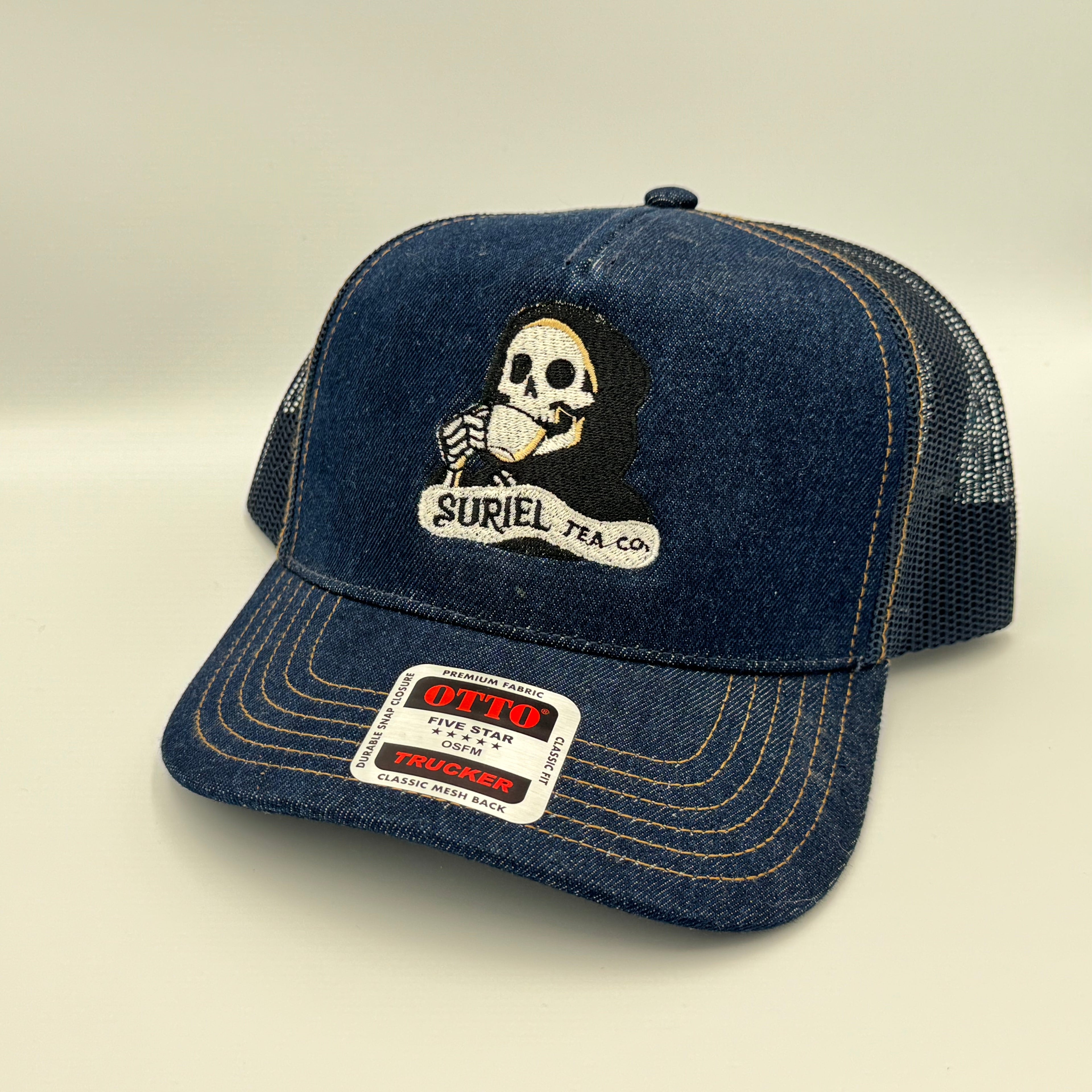 Suriel Tea Co Embroidered Structured Trucker Snapback