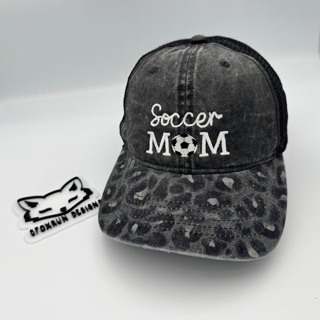 Soccer Mom dad hat with ponytail opening